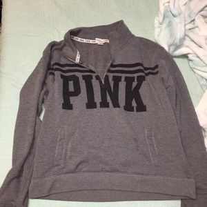 PINK grey half zip